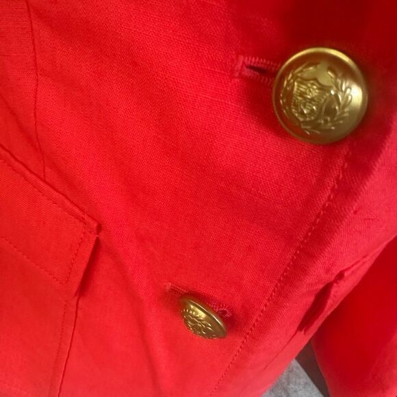 J. Crew Red  Linen Women’s Blazer 2 - Picture 2 of 10